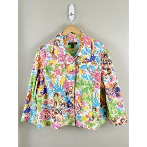 Lauren Ralph Lauren Women's‎ Watercolor Denim Jacket Size 2XL
